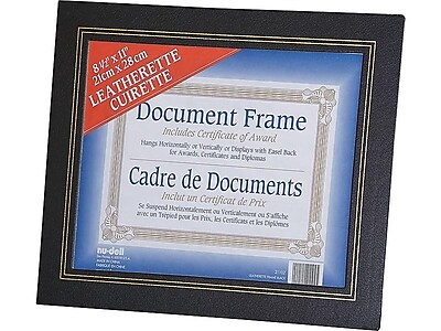 Pack of Two Black NuDell 21202 Leatherette Document Frame 8-1/2 x 11 